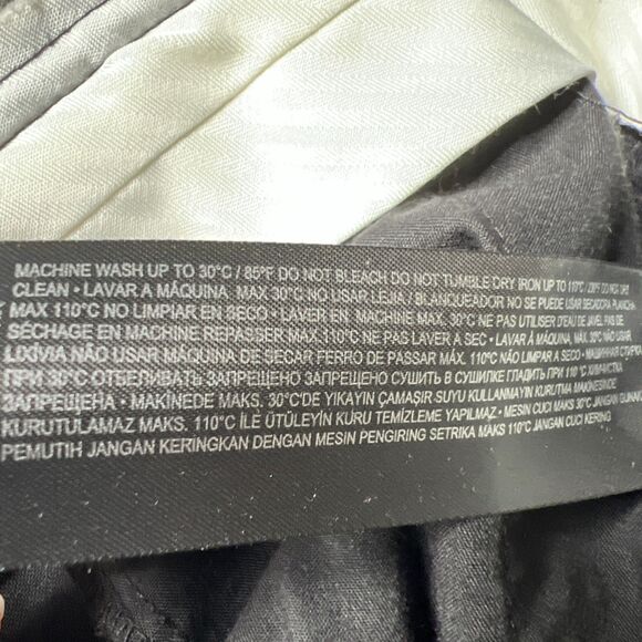 MNG Mango NWT High Waist Wide Leg Linen Blend Pants Womens Size 10 Black Pleated - Picture 10 of 13